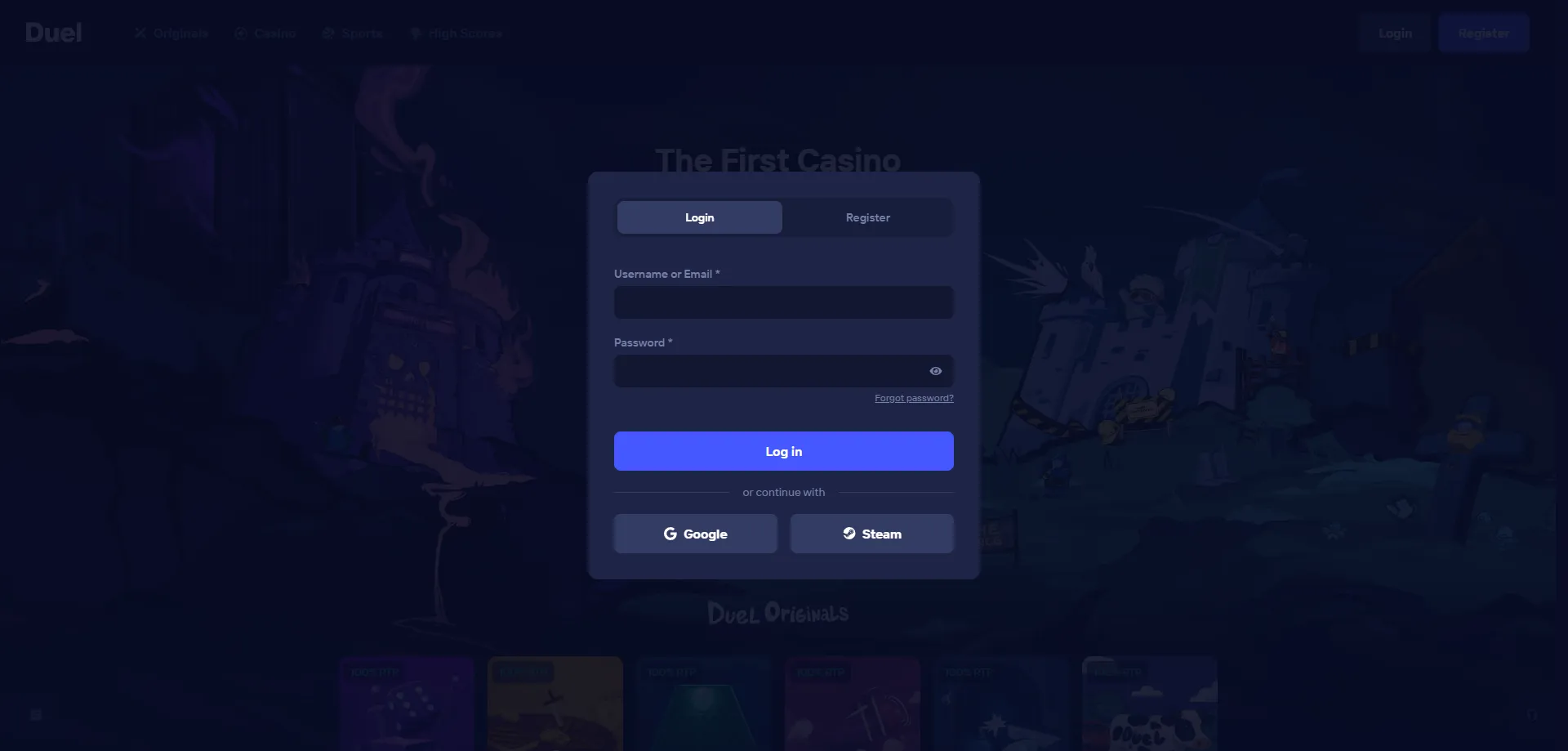Inicio de sesi&oacute;n seguro en Duel Casino con protecci&oacute;n 2FA