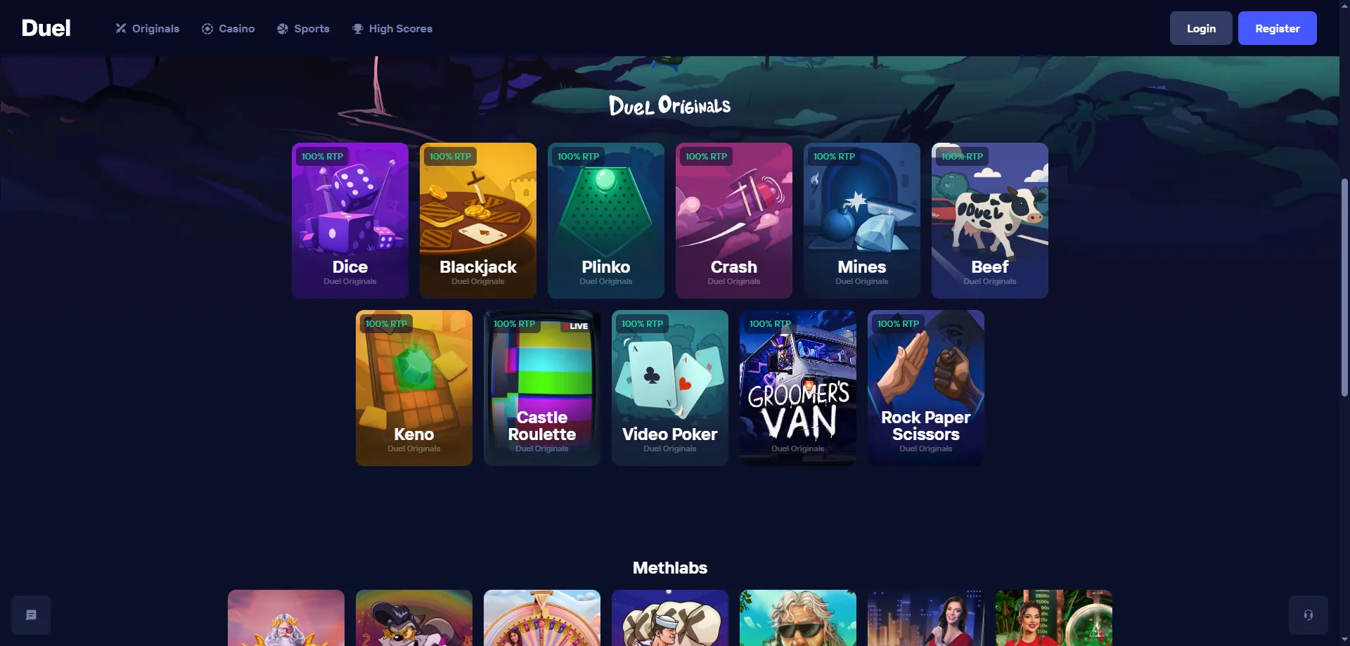 Cat&aacute;logo de m&aacute;s de 5000 slots y juegos en Duel Casino MX